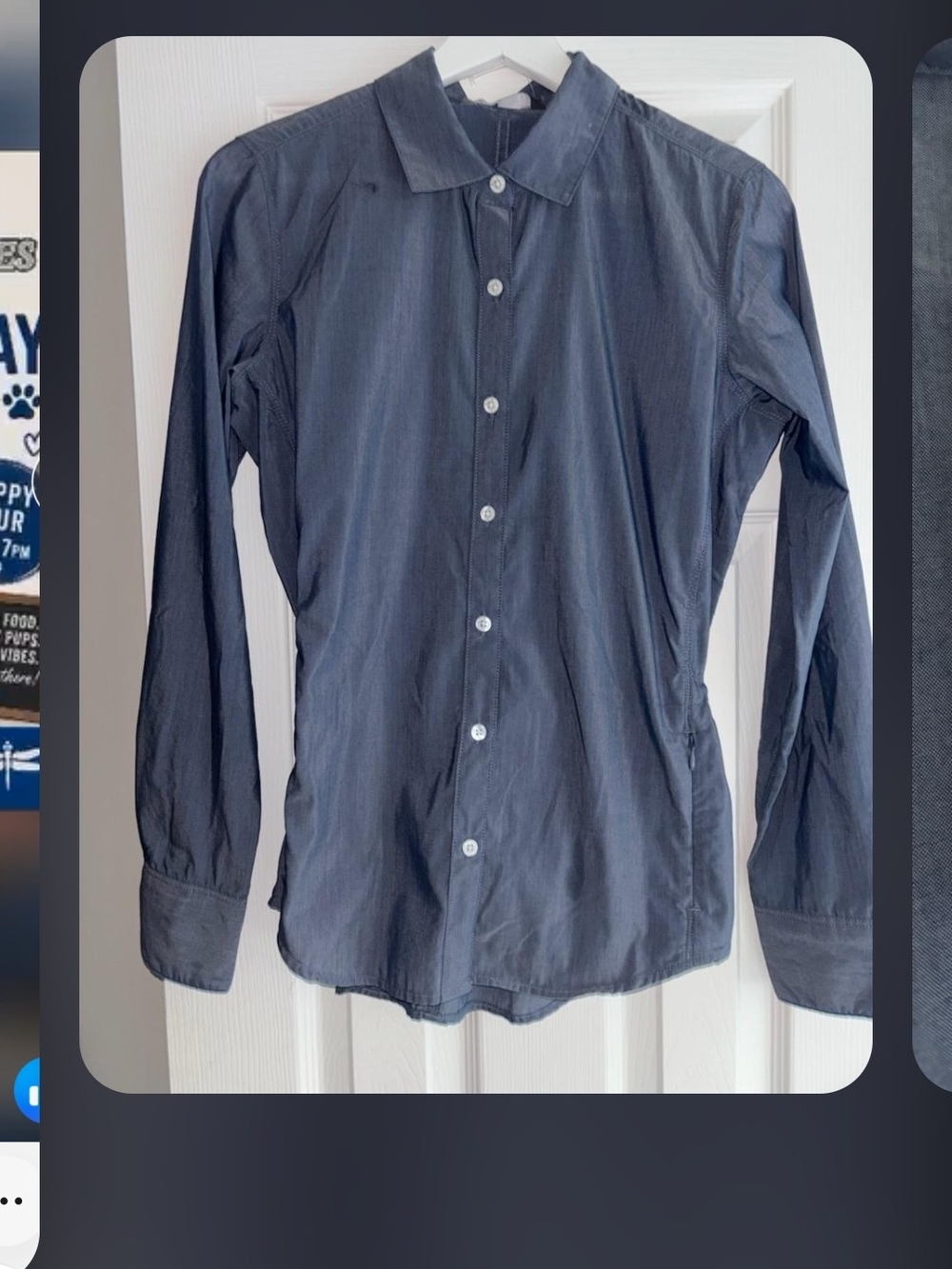 Womens S/p Long-Sleeve Chanbray Button-Up Shirt Nwt